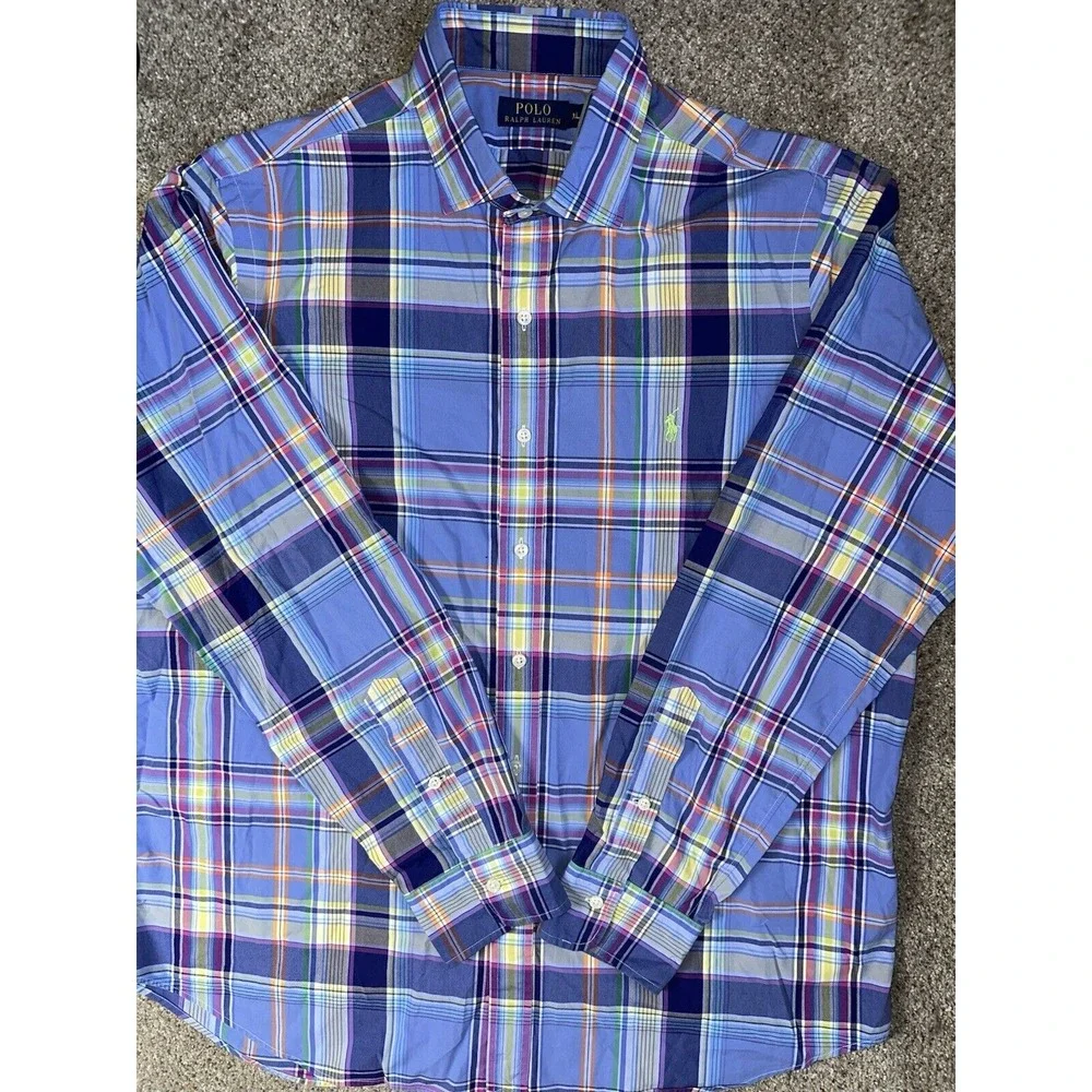 Polo‎ Ralph Lauren Men's Button Up Shirt Long Sleeve Extra Large/XL Plaid